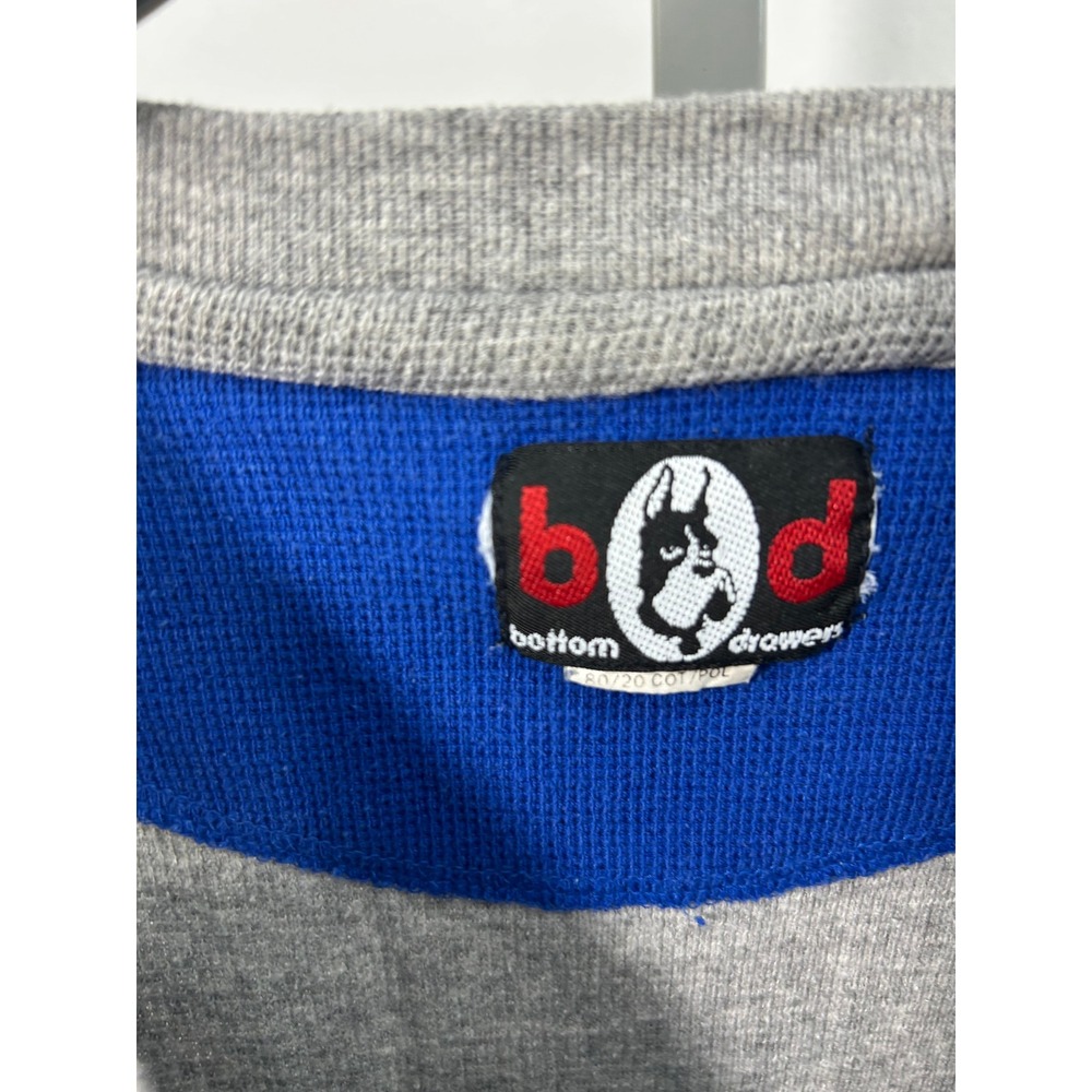 Bottom Drawers Orlando Magic Henley‎ Shirt Mens Grey Blue Waffle Knit Thermal S